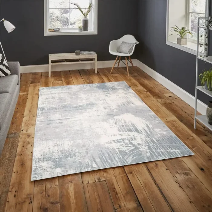 5×7 Modern & Contemporary Non-Skid Backing Oriental Area Rug Gray,Beige Zules