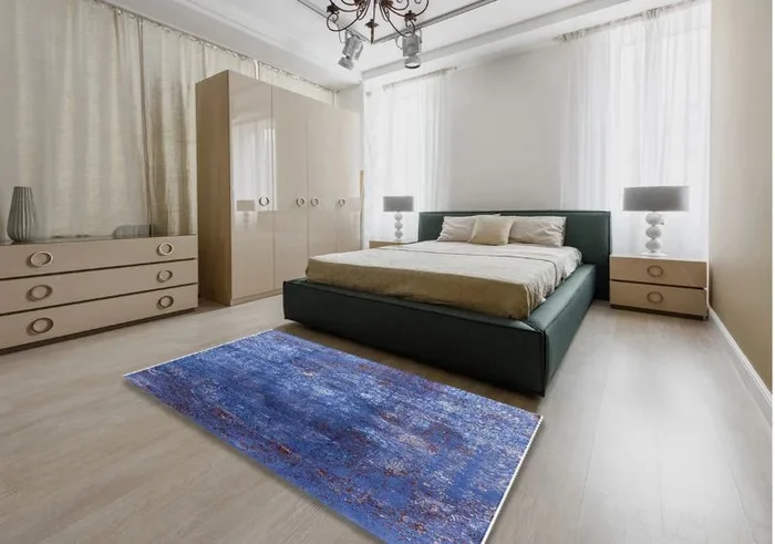 5×8 Blue Mid-Century Modern Persian Rug