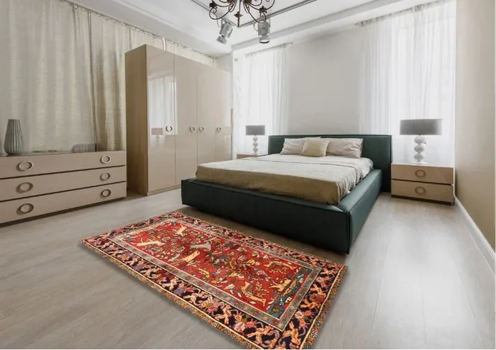 5×8 Red Traditional Animal Rug