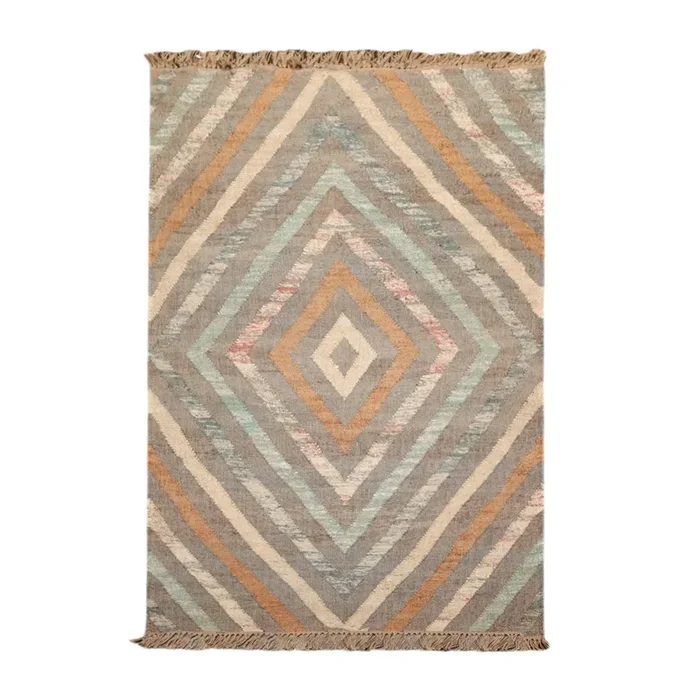 5’3” x 8’6” Hand Woven Natural Fiber Jute Modern Flatweave Kilim Area Rug