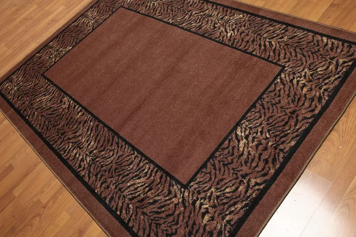 5’4″x7’8″ Brown, Black Ivory, Multi Color Machine Made Polypropylene Indonesian High Density Hand Carved Effect Modern Oriental Rug