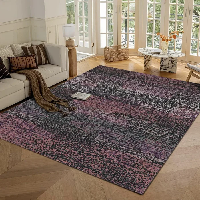 5′ x 7′ Burgundy Washable Area Rug – 1/6 Thick – Stain & Water-Resistant Non-Slip – Resistant Vintage Charm Area Rugs
