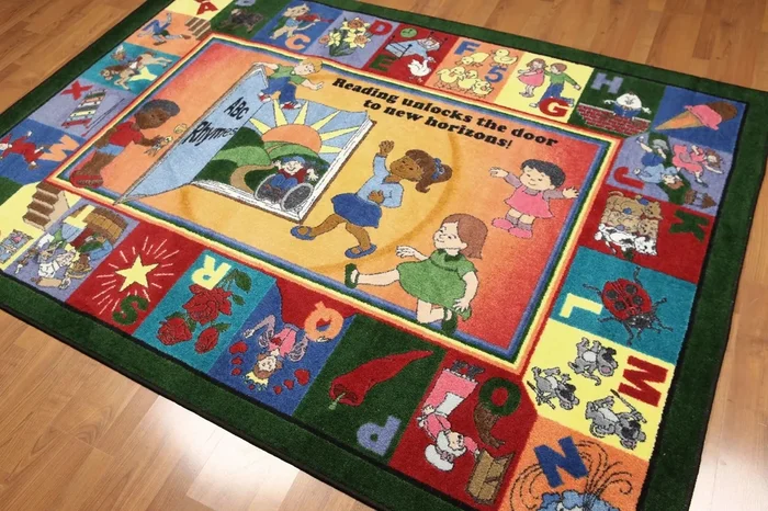 5′ x 7′ Machine made 100% Polypropylene contemporary Children Alphabet Area Rug