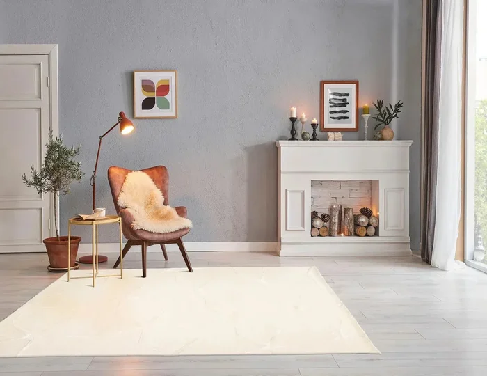 5′ x8′ Hand Tufted Hand Made Wool and Silk Designer Traditional Oriental Area Rug Tone On Tone,Ivory Color