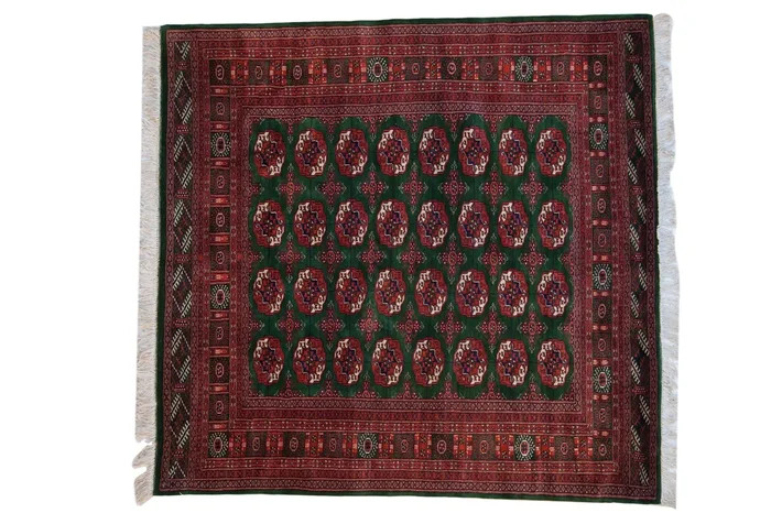 6×6.5 Vintage Fine Pakistani Bokhara Design Square Carpet