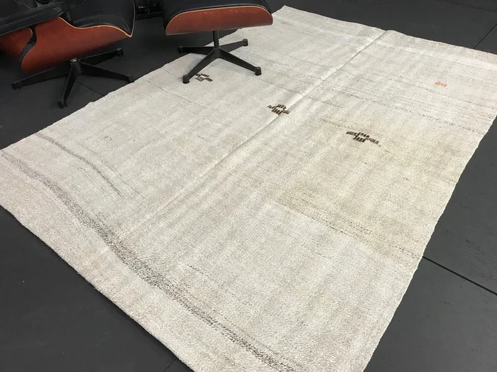6×8 Scandinavian Style MCM Off White Pure Organic Hemp ‘1901