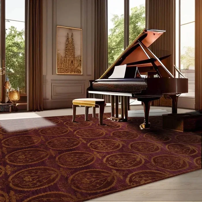 6×9 Aubergine Hand Knotted Tibetan 100% Wool Michaelian & Kohlberg Transitional Oriental Area Rug