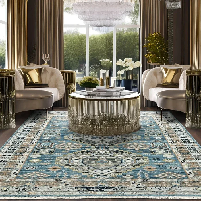 6×9 Blue LoomBloom Hand Knotted Arts & Crafts Oushak 100% Wool Oriental Area Rug