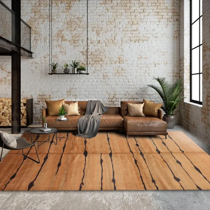 6×9 Caramel Hand Knotted Tibetan 100% Wool Michaelian & Kohlberg Modern & Contemporary Oriental Area Rug