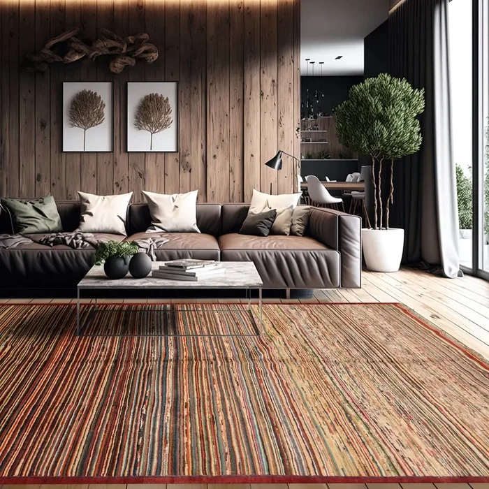 6×9 Hand Knotted 100% Wool Chobi Peshawar Modern & Contemporary Oriental Area Rug Rust, Beige Color