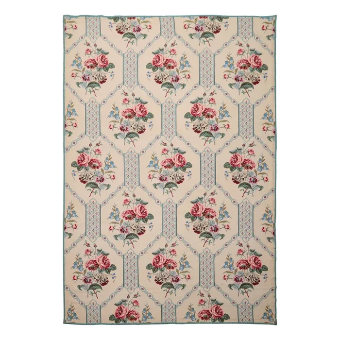 6×9 Hand Woven Wool Ivory Aubusson Needlepoint Traditional Rug