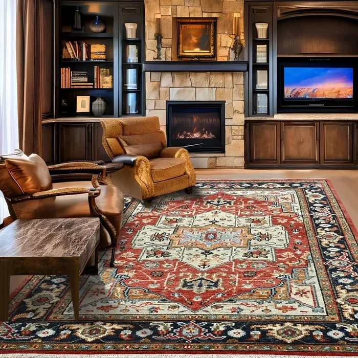 6×9 LoomBloom Ivory, Red Hand Knotted 100% Wool Turkish Oushak Arts & Crafts Oriental Area Rug