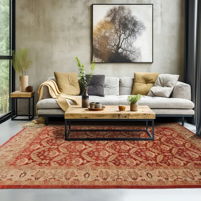 6’x9’6″ Rust Hand Knotted Traditional Classic European 200 KPSI Wool Oriental Area Rug