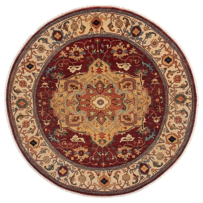 6′ 1″ x 6′ 1″ (06×06) Indo Heriz Wool Rug #017869