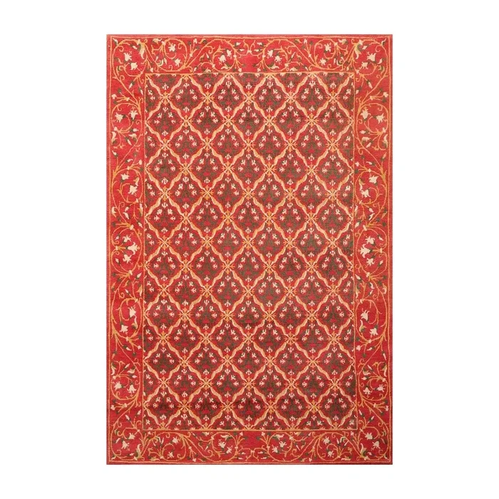 6′ x 9′ Hand Knotted Classic European Wool Tibetan Oriental Area Rug Rose