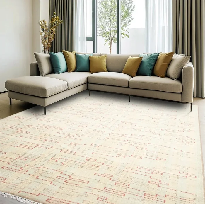 6′ x 9′ Handmade 100% Wool Oriental Area rug Modern 6×9 Beige