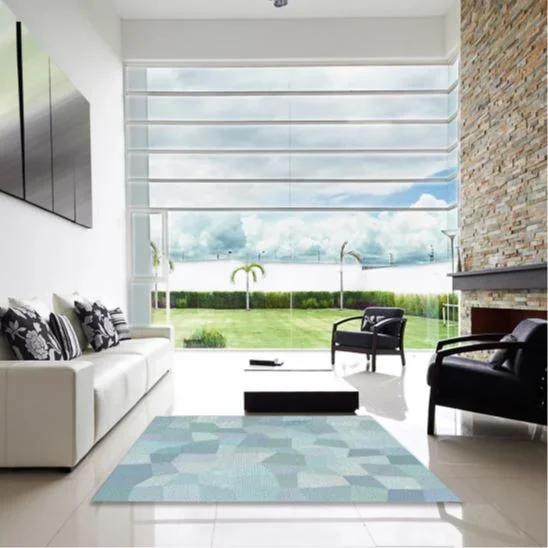7×9 Blue Machine Washable Transitional Rug