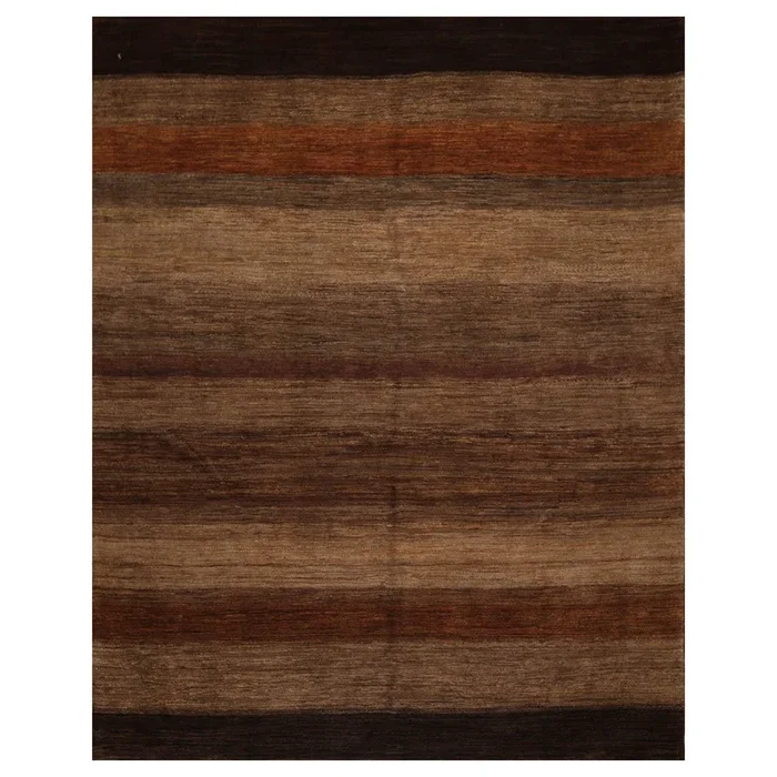 7’10” x 9’10” Hand Knotted Wool Gabbeh Ombre Modern Oriental Area Rug Brown