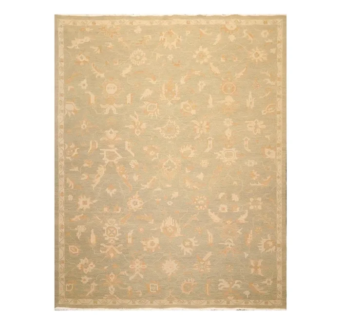 7’7″ x 9’9″ Hand Knotted 100% Wool Flat Pile Area Rug Sage