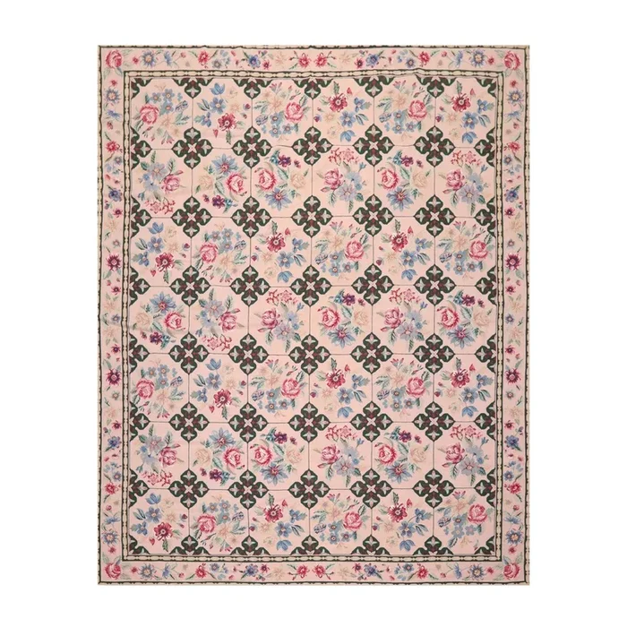7’7″ x 9’9″ Hand Woven Traditional French Aubusson Needlepoint Area Rug