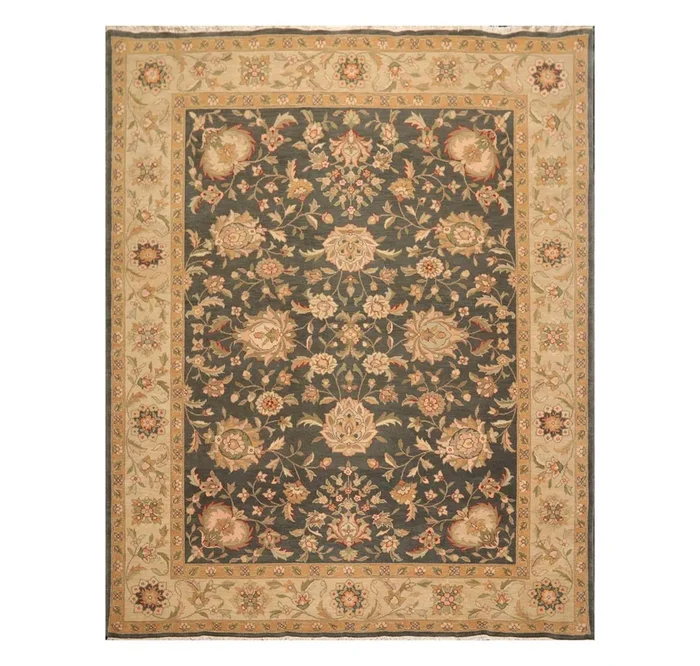 7’9″ x 9’9″ NA94 SPRUCE Hand Knotted 100% Wool Area Rug Grayish Green