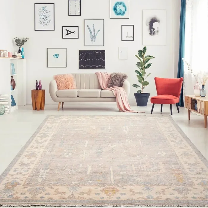 7′ 9”x10′ LoomBloom Muted Turkish Oushak Traditional Hand Knotted Wool Area Rug Taupe, Beige Color