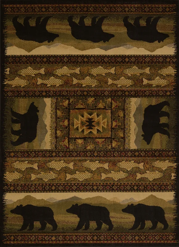750-Black_Bears Synthetic Blend Indoor Area Rug by United Weavers
