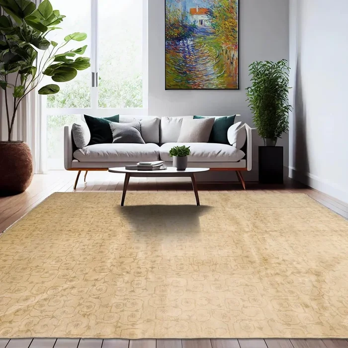 8×10 Beige Hand Knotted Tibetan 100% Wool Michaelian & Kohlberg Modern & Contemporary Oriental Area Rug