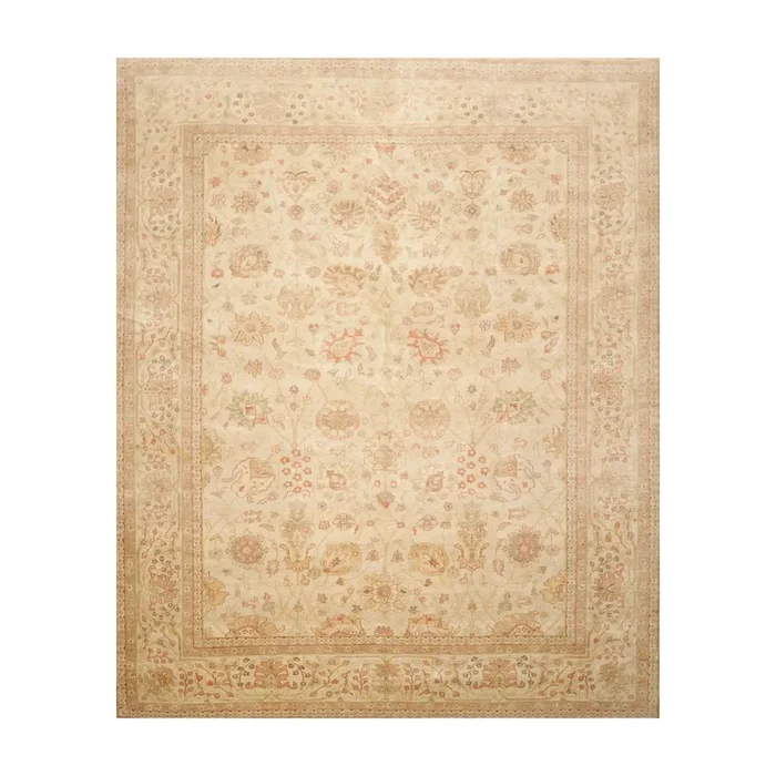 8×10 Beige, Tan Hand Knotted 100% Wool Peshawar Traditional Oriental Area Rug