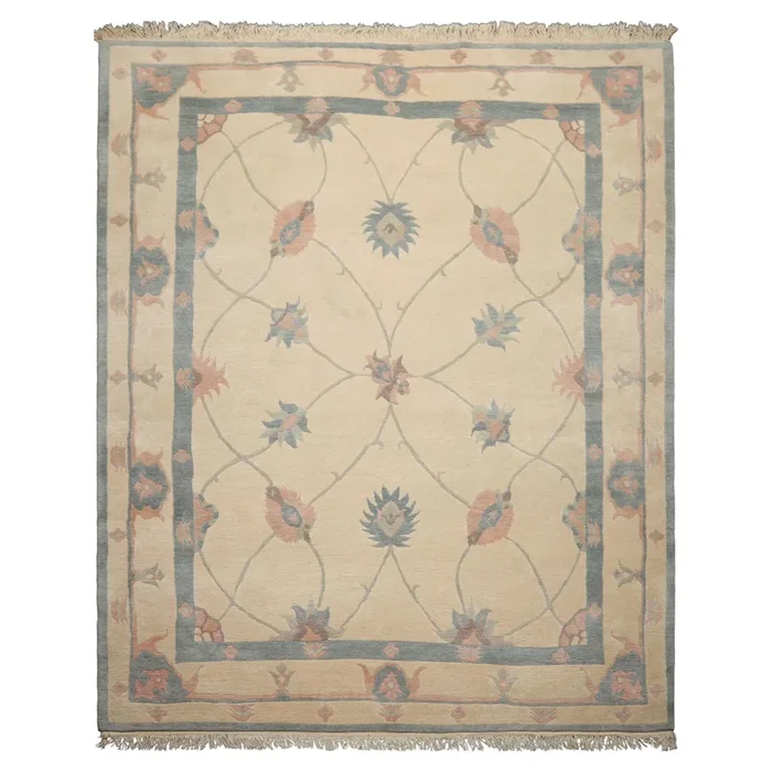 8×10 Hand Knotted Wool Ivory Tibetan Arts & Crafts Tufenkian Swiss Wash Rug