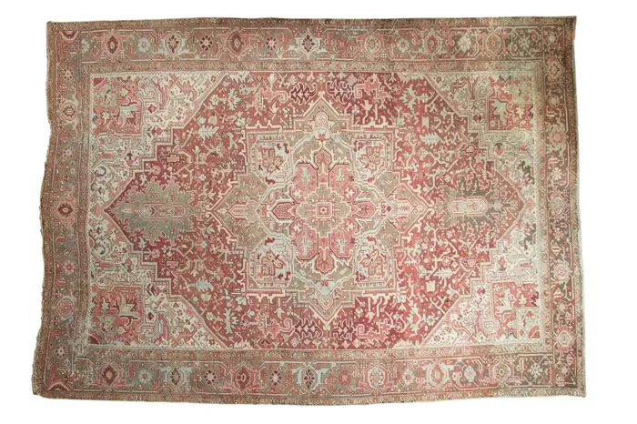 8×11 Vintage Distressed Heriz Carpet