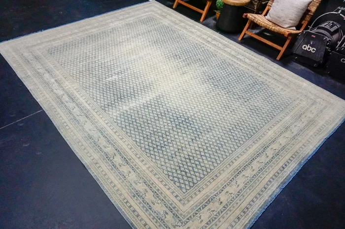 8’4 x 11’2 Classic Vintage Rug Denim Blue + Ivory Carpet SB ‘4285