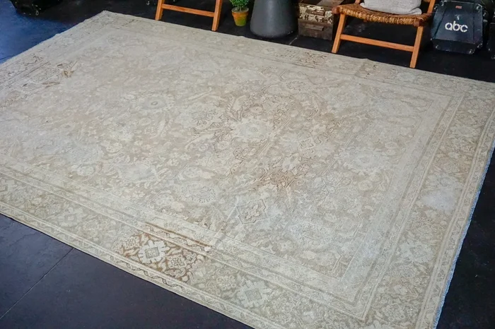 8’4 x 12’ Classic Vintage Rug Muted Blue, Gray and Bronze 60’s Carpet SB ‘3710
