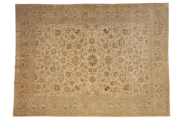 8.5×11.5 Vintage Distressed Kashan Carpet