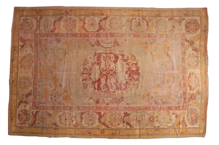 8.5×13 Vintage Fragment Oushak Carpet