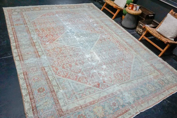 8’8 x 12’2 Classic Antique Rug Muted Denim, Bittersweet + Sage SB ‘4105