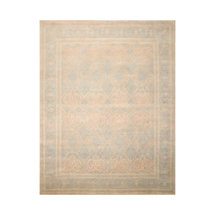 8’1” x 10′ Hand Knotted 100% Wool Pak-Parsian 16/18 300 KPSI Area Rug Blue Tan
