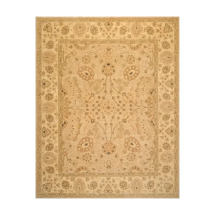 8’1” x 9’10” Hand Knotted 100% Wool Peshawar Traditional Oriental Area Rug Tan