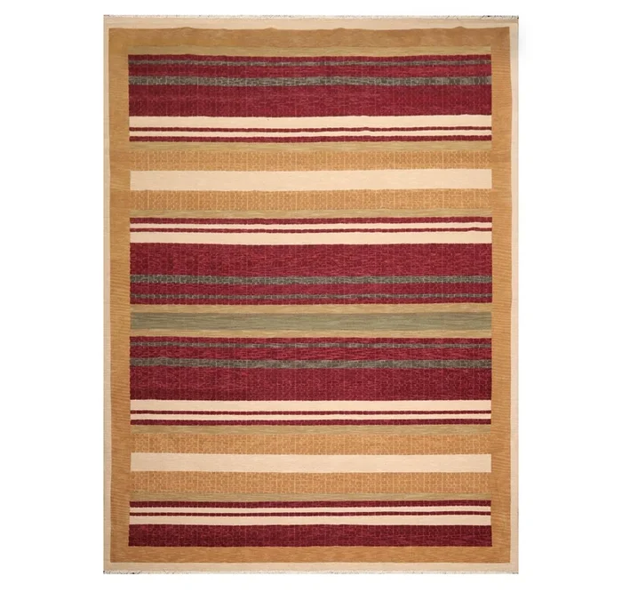 8’10” x 11’10” Hand Knotted 100% Wool Modern Area Rug Burgundy
