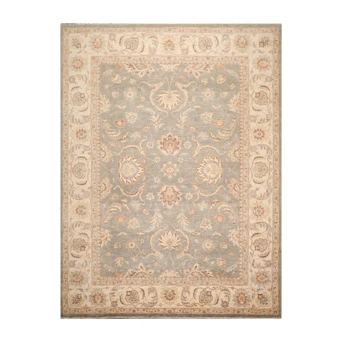 8’10” x 11’10” Hand Knotted Wool Peshawar Traditional Oriental Area Rug Gray