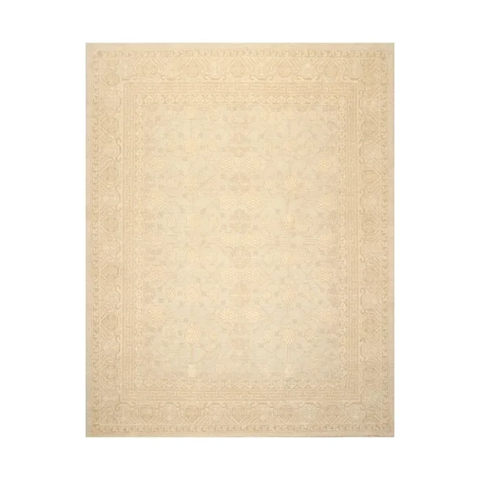8’2” x 10’1” Hand Knotted 100% Wool Peshawar Traditional Muted Area Rug Beige