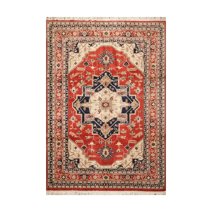 8’2” x 11’9” Hand Knotted 100% Wool Rare Romanian Herizz Area Rug Burnt Orange