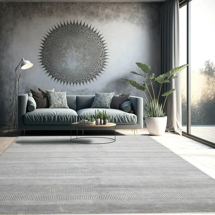 8’2”x10’1” Hand Knotted Tibetan 100% Wool Modern & Contemporary Oriental Area Rug Gray, White Color