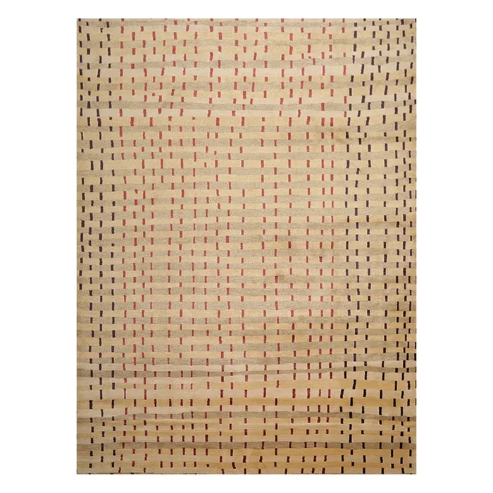 8’2″ x 11’1″ Hand Knotted Wool & Silk Swiss Wash Tibetan Oriental Area Rug Tan