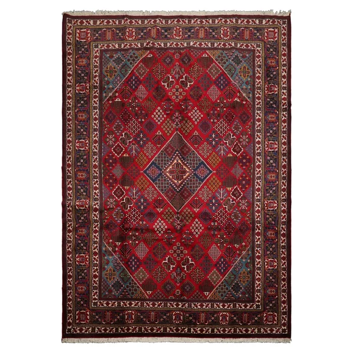8’7”x12’8” Hand Knotted Wool Red Joshegan Traditional Rug