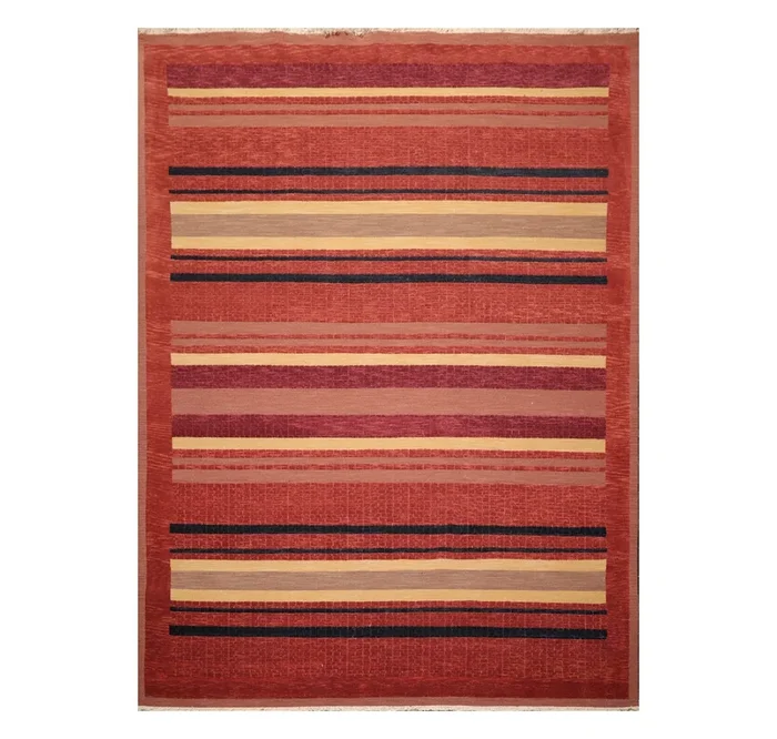 8’8″x 11’10” Hand Knotted 100% Wool Oriental Area Rug Rust