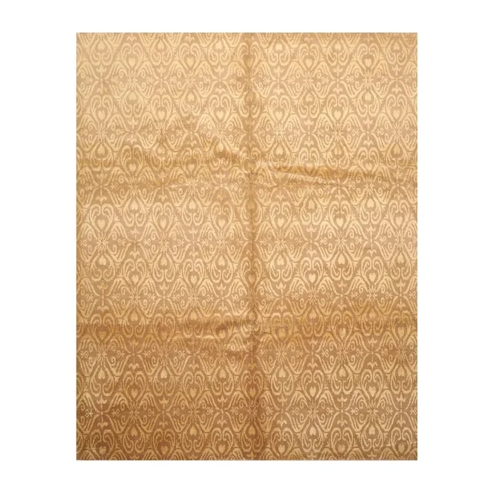 8’x10′ Hand Knotted Wool & Silk Tibetan Oriental Area Rug Transitional Tan