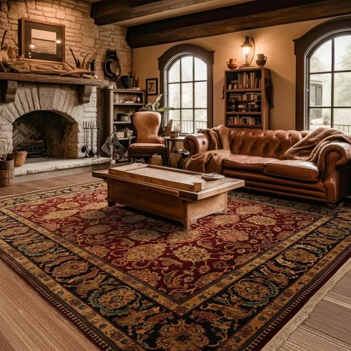 8′ x 10′ Hand Knotted 100% Wool Oriental Area Rug Burgundy