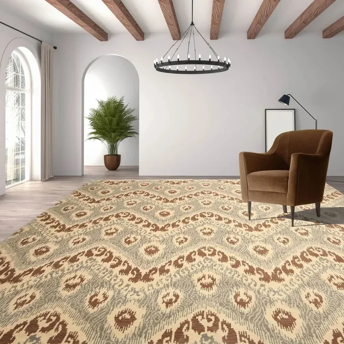 8′ x 10′ Hand knotted Oriental area rug 100% Wool pile 8×10 Modern Beige