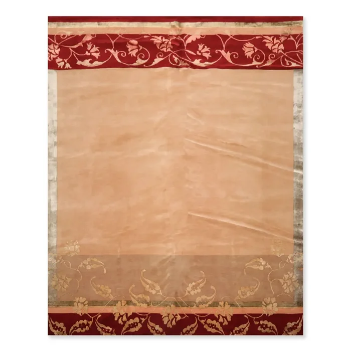8′ x 10′ Hand Knotted Superfine Wool & Silk Tibetan Oriental Area Rug Tan
